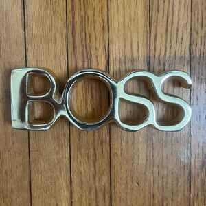 Boss Brass Gold Sign Statue Figurine Pop Art Hip Office Bookcase Hip Hop NWT